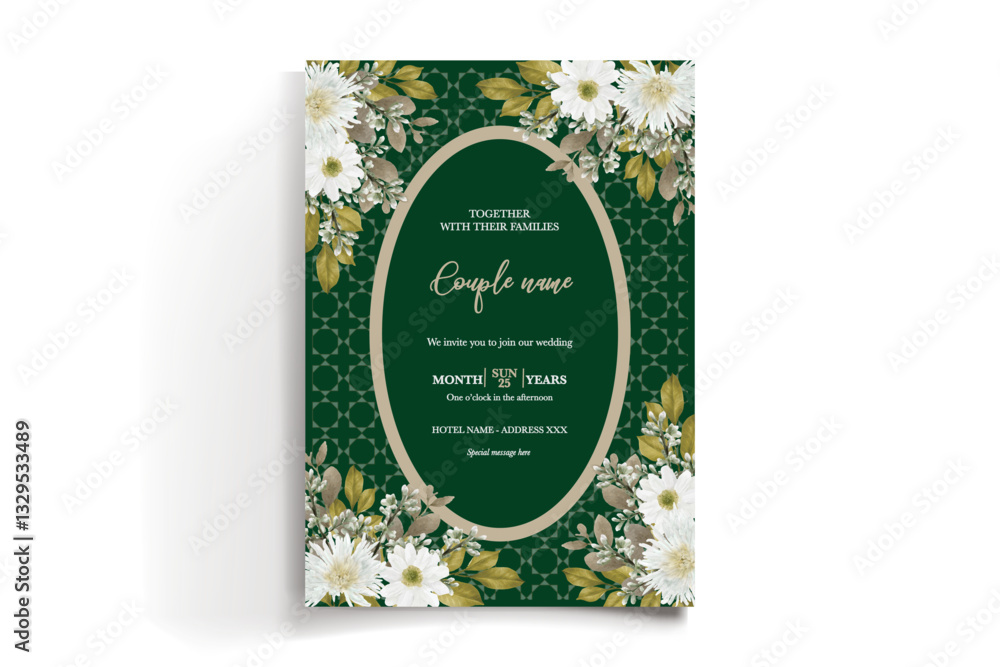 Naklejka premium floral bridal shower invitation templates
