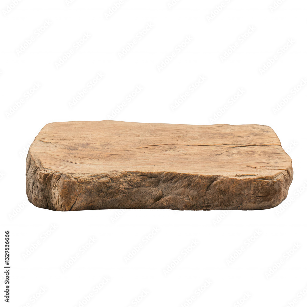 Fototapeta premium Natural wooden cutting board on white isolated background.