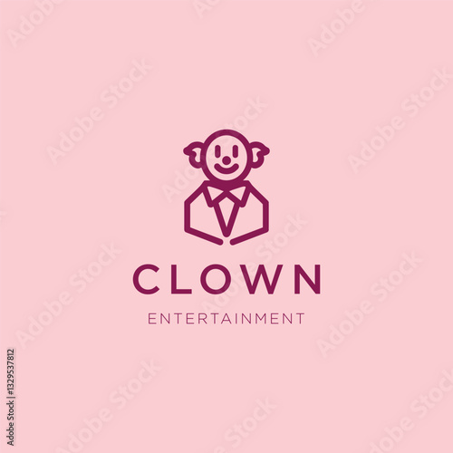 Simple Minimal Clown Logo – A clean clown logo representing fun and entertainment.