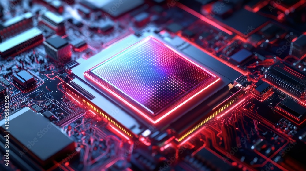 Quantum Processor Glowing with Intricate Swirling Design - Standard Version Quantum Processor Glowing with Intricate Swirling Design - Standard Version