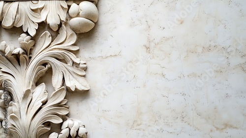 Detailed relief sculpture artwork with leaf and floral elements