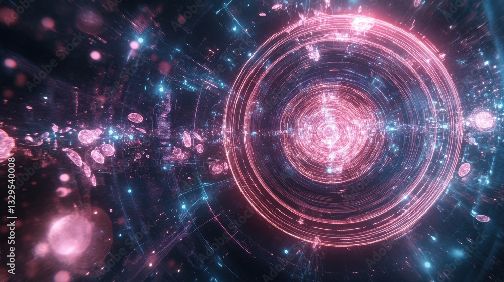 Fototapeta premium Quantum AI Detecting Patterns in Deep Space Anomalies