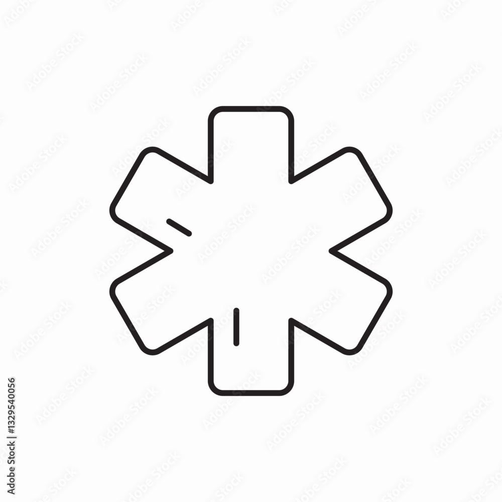 Emergency medical service star icon vector sign Emergency medical service star icon vector sign
