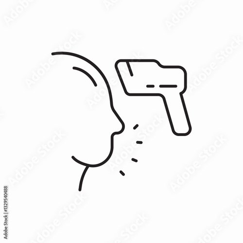 Medical fever temperature check icon vector sign