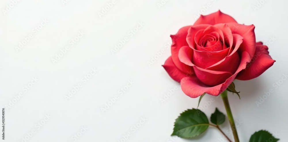 Single rose on white background with intricate details, flowers, roses Single rose on white background with intricate details, flowers, roses