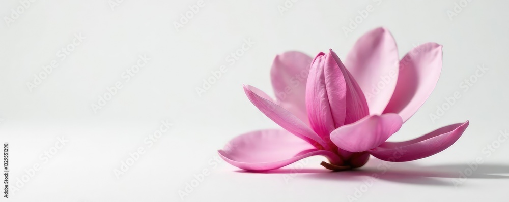 single magnolia blossom isolated on a white surface, nature, petals single magnolia blossom isolated on a white surface, nature, petals
