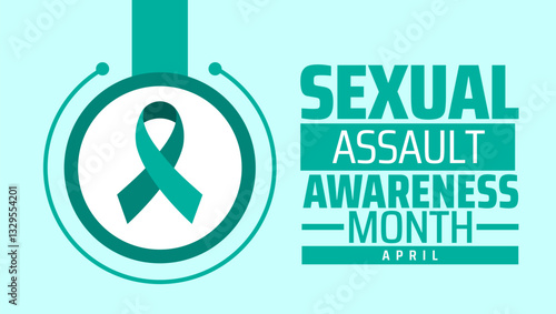 Sexual assault awareness month background banner or poster design template. observed every year in  April. Holiday concept. Use to any Template, card, poster, placard, template.