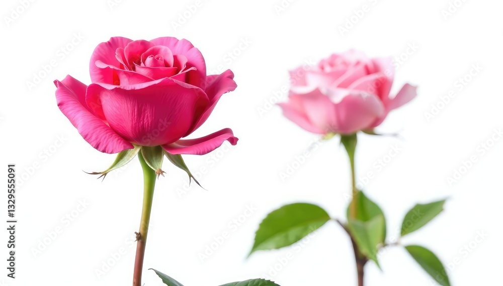 Single rose blossom isolated on white background, garden, plant Single rose blossom isolated on white background, garden, plant