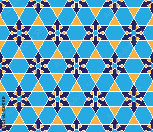 Seamless girih pattern. Girih 6. Traditional Islamic Design. Mosque decoration element. Seamless geometric pattern. Seamless islamic pattern. Background vector illustration. Morocco seamless vector pa