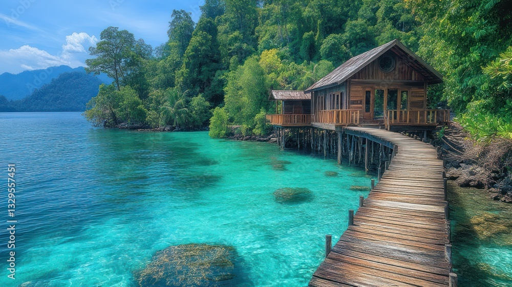 Naklejka premium Tropical Island Getaway