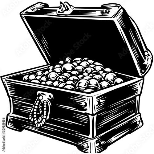 Treasure Chest Silhouette – Symbol of Adventure and Riches