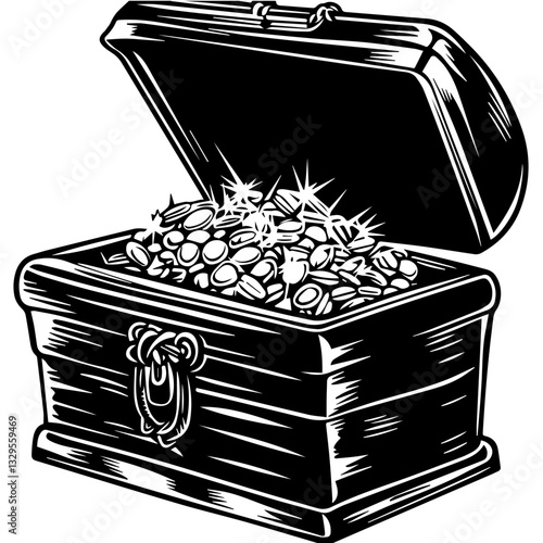 Treasure Chest Silhouette – Symbol of Adventure and Riches