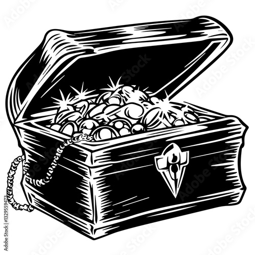 Treasure Chest Silhouette – Symbol of Adventure and Riches