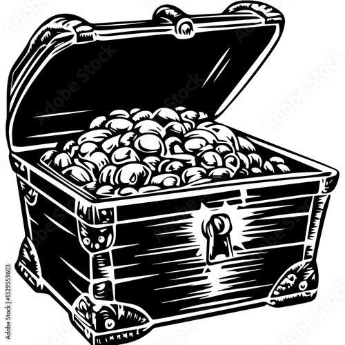 Treasure Chest Silhouette – Symbol of Adventure and Riches