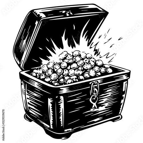 Treasure Chest Silhouette – Symbol of Adventure and Riches