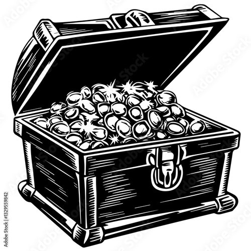 Treasure Chest Silhouette – Symbol of Adventure and Riches