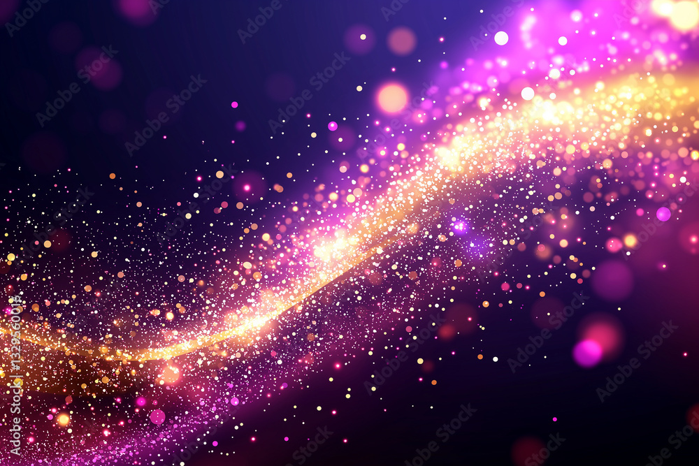 Fototapeta premium vibrant background with sparkling lights in shades of purple, pink, and gold, creating magical and enchanting atmosphere