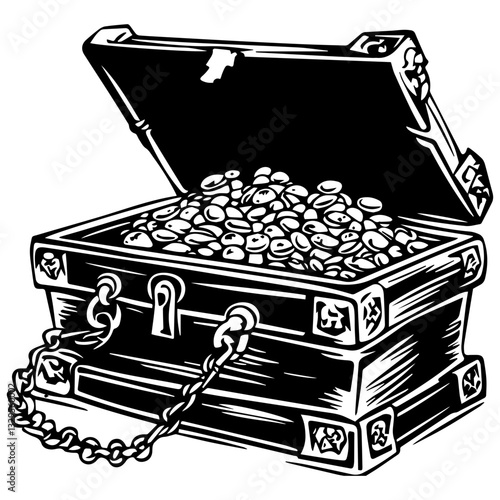 Treasure Chest Silhouette – Symbol of Adventure and Riches