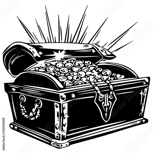 Treasure Chest Silhouette – Symbol of Adventure and Riches