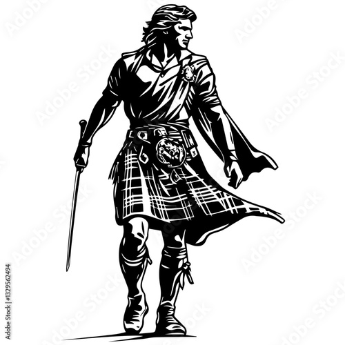 Celtic Warrior Silhouette – Symbol of Ancient Strength and Culture