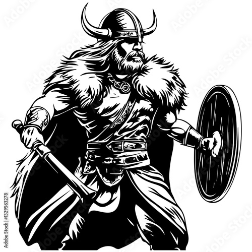 Viking Warrior Silhouette – Symbol of Norse Strength and Legacy