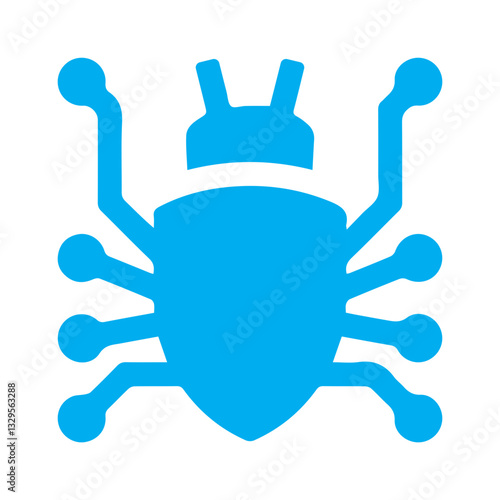 cyber bug blue icon