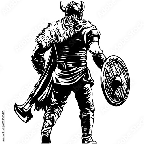 Viking Warrior Silhouette – Symbol of Norse Strength and Legacy