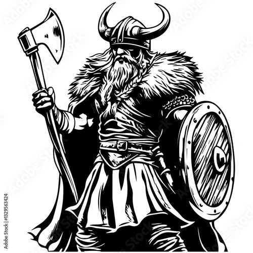 Viking Warrior Silhouette – Symbol of Norse Strength and Legacy