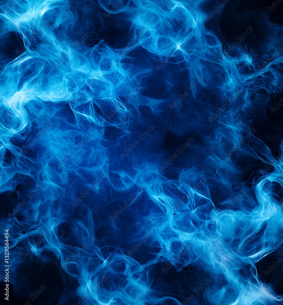 Fototapeta premium Abstract blue smoke background with swirling patterns and textures, creating dynamic and ethereal atmosphere. Ideal for artistic and creative projects