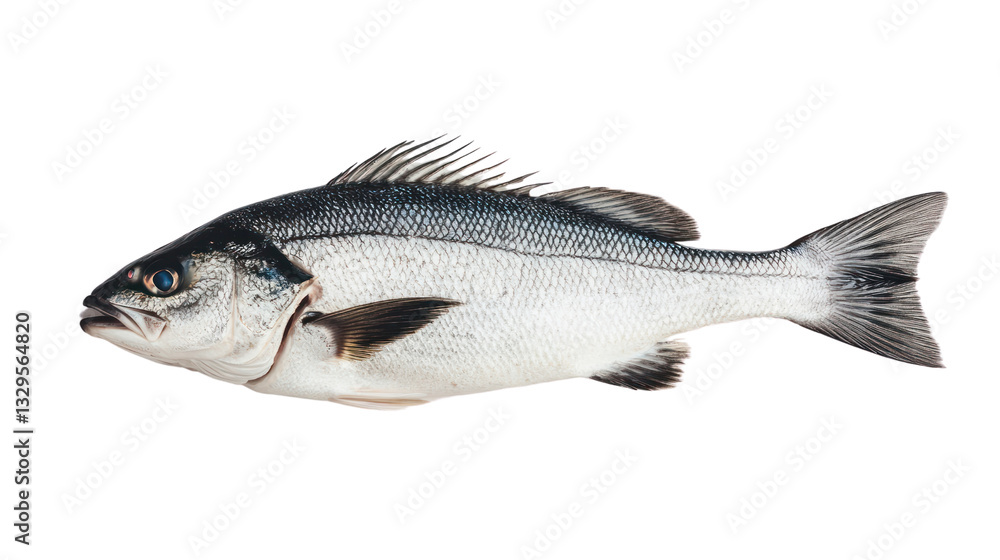 Fresh fish on a white isolated background, perfect for culinary presentations. Fresh fish on a white isolated background, perfect for culinary presentations.