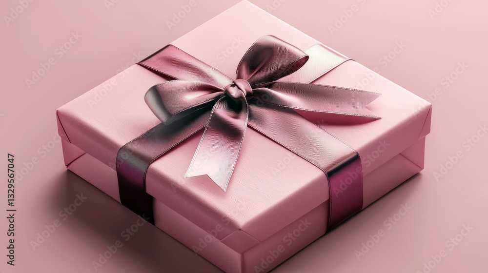 Pink velvet gift box with satin ribbon, photorealistic style, placed on soft pink gradient background, luxury feel Pink velvet gift box with satin ribbon, photorealistic style, placed on soft pink gradient background, luxury feel