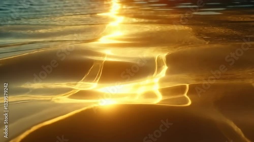 Golden Hour Water Reflections: A Serene Sunset Seascape
