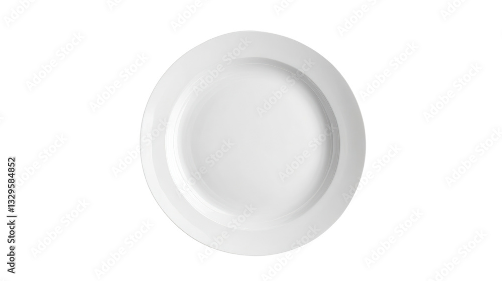 White dinner plate isolated on a clean background, perfect for showcasing culinary delights or restaurant menus. White dinner plate isolated on a clean background, perfect for showcasing culinary delights or restaurant menus.
