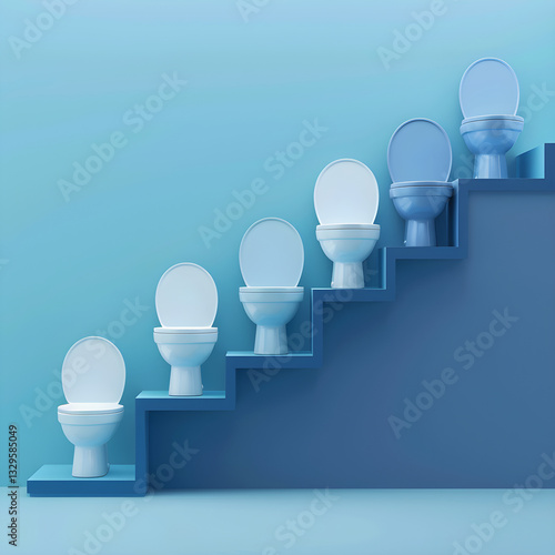 Visual Representation of Increasing Urination Frequency - From Comfort to Discomfort