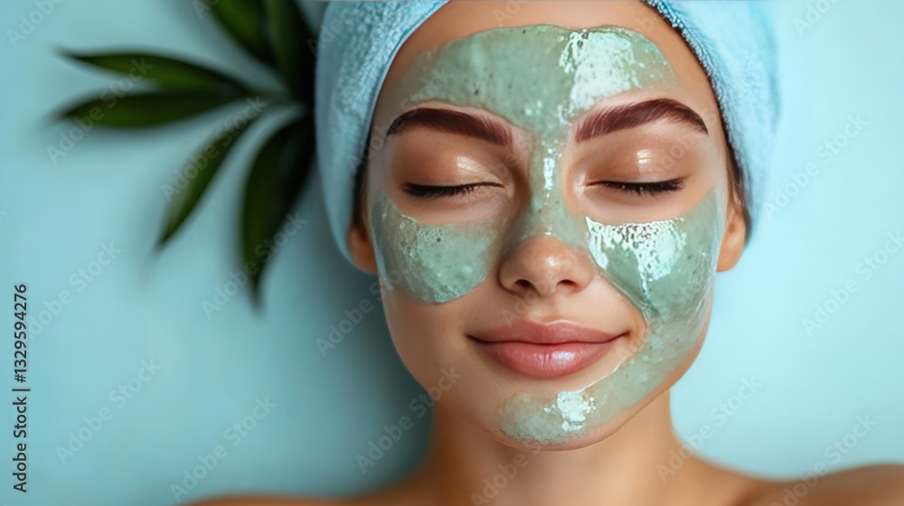 Happy woman enjoying a self-care routine, smooth glowing skin, modern wellness photography Happy woman enjoying a self-care routine, smooth glowing skin, modern wellness photography