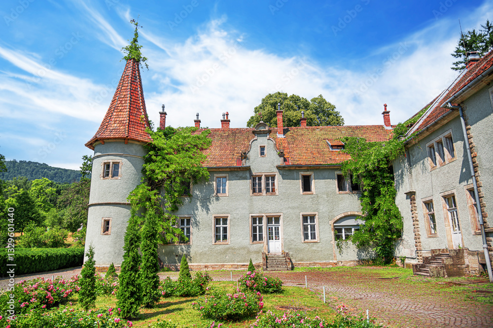 Schonborn Castle, a stunning 19th-century Neo-Romantic hunting palace in the Carpathians, Ukraine