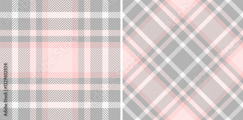 Elegant blush pink and grey plaid patterns.  Versatile designs perfect for fashion, textiles, stationery, or website backgrounds.  Subtle textures create a sophisticated and calming aesthetic.