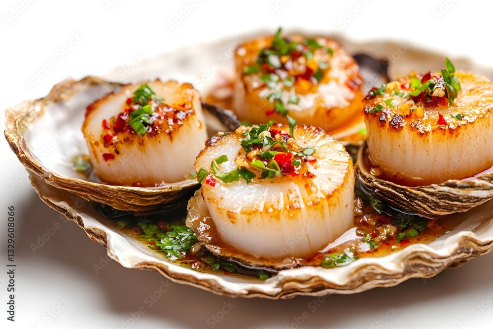 Pan-Seared Scallops with Spicy Sauce Pan-Seared Scallops with Spicy Sauce