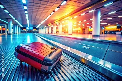 Empty Airport Luggage Belt: Airline Crisis, Travel Disruption, Aeronautics Industry Downtime