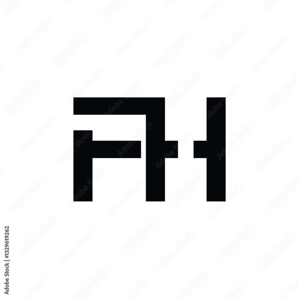 FH monogram logo design letter text name symbol monochrome logotype alphabet character simple logo FH monogram logo design letter text name symbol monochrome logotype alphabet character simple logo