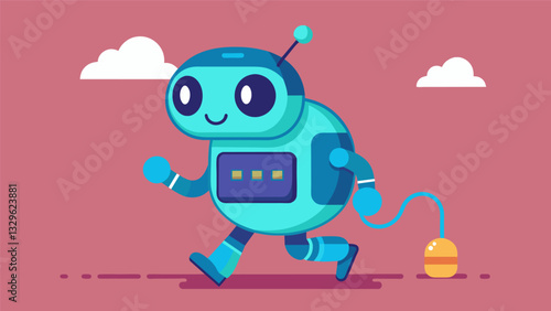 A virtual pet that needs to be walked every hour prompting you to get up and take a short break from your screen.. Vector illustration