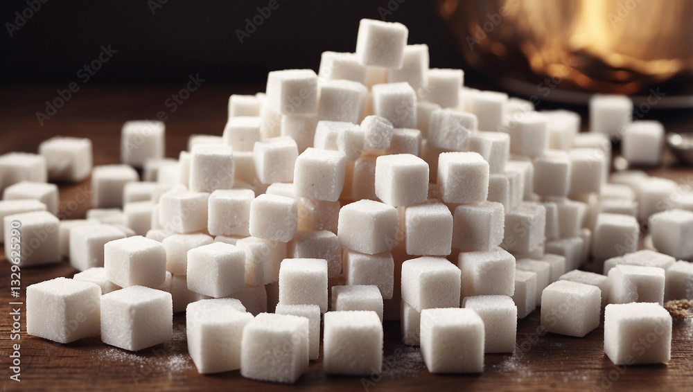 Obraz premium A Neat Arrangement of Sugar Cubes Perfect for Sweetening Your Favorite Beverages