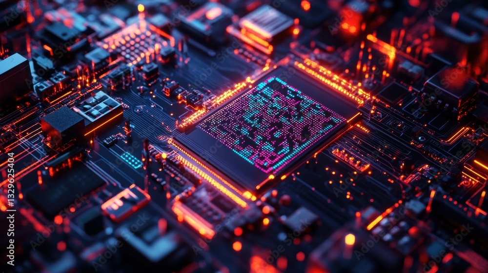 Quantum Processor Glowing with Swirling Qubit Grids Quantum Processor Glowing with Swirling Qubit Grids