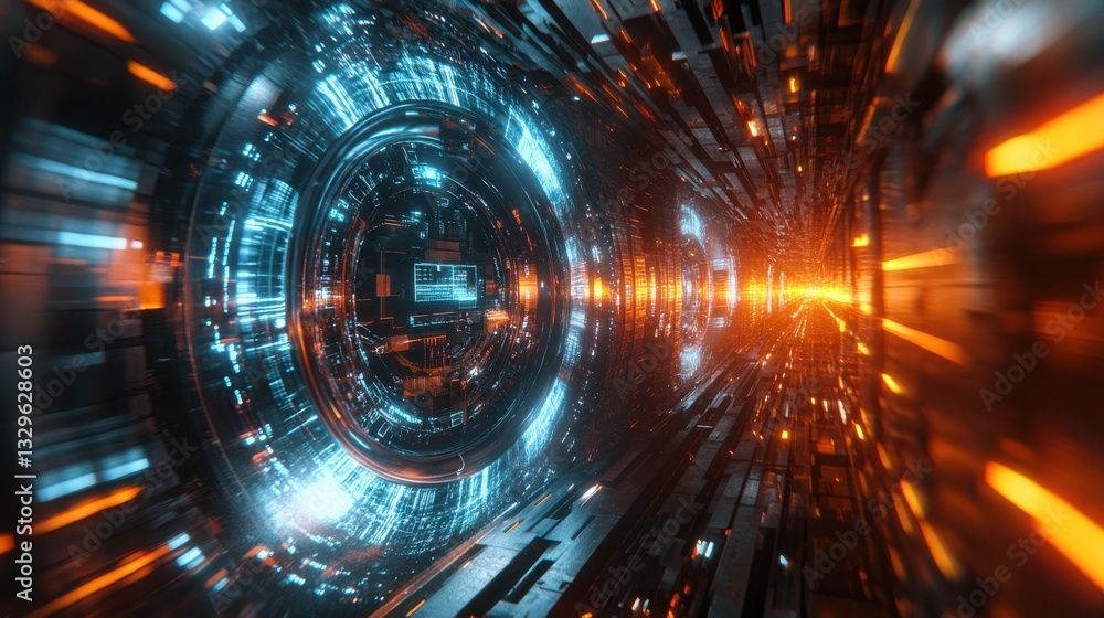 Obraz premium Superconducting Quantum Core Processing AI Commands, Version 2-6x.