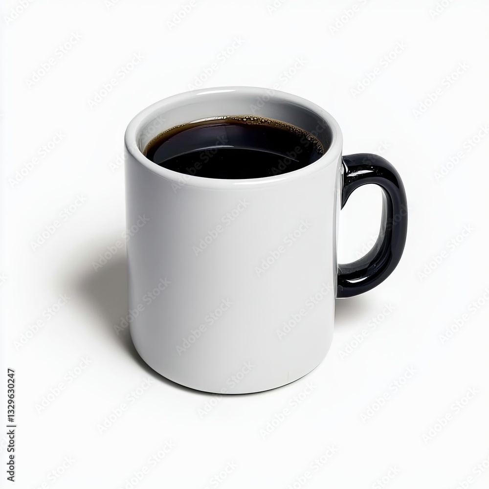 Coffee mug, dark roast, white background, morning beverage Coffee mug, dark roast, white background, morning beverage