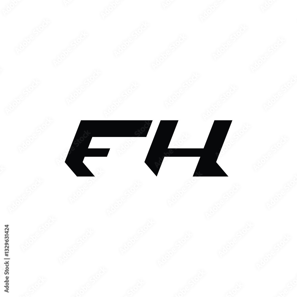 FH monogram logo design letter text name symbol monochrome logotype alphabet character simple logo FH monogram logo design letter text name symbol monochrome logotype alphabet character simple logo