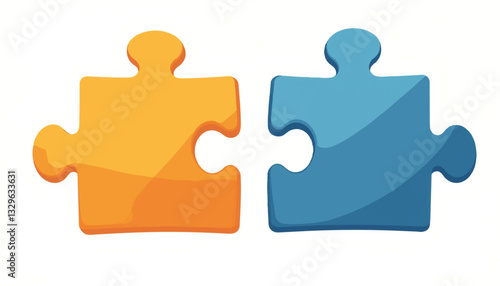 Geometric puzzle pieces fitting together, symbolizing unity