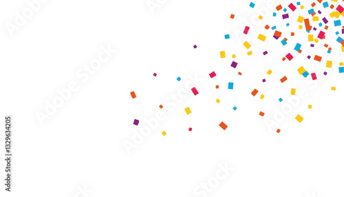 Vibrant confetti burst in mid-air, celebration and joy