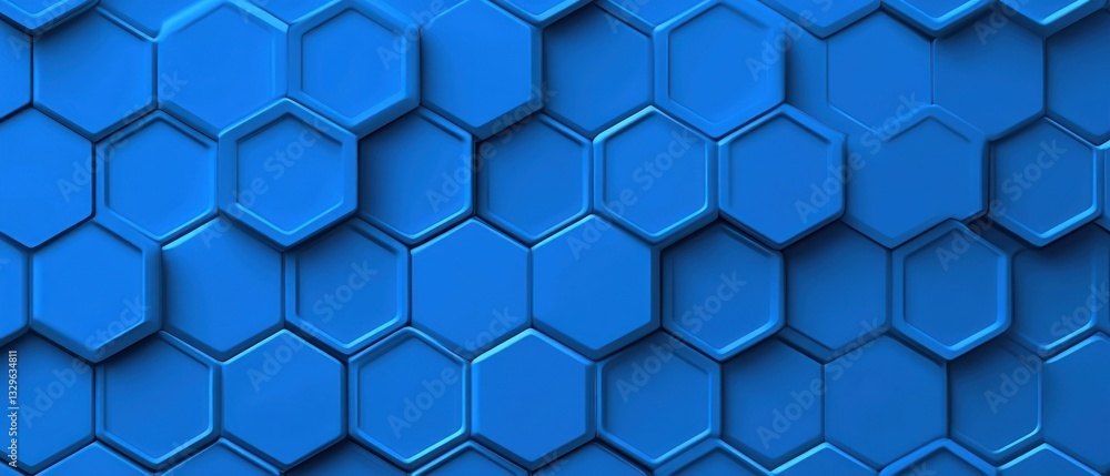 Abstract Blue Hexagon Pattern: Geometric Background Abstract Blue Hexagon Pattern: Geometric Background