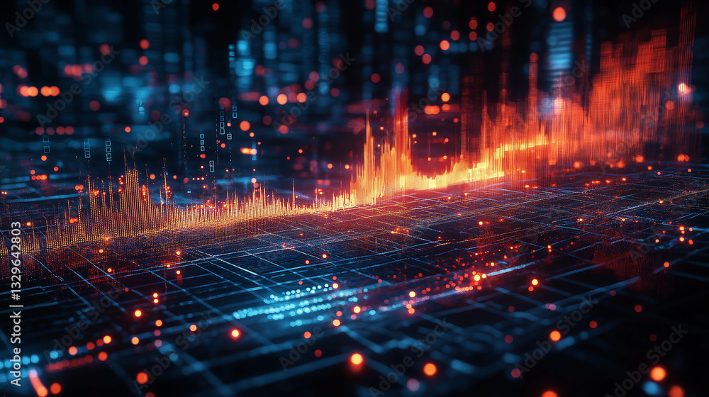 Fototapeta premium Business with technology, high technology for future. Generative AI Illustration.